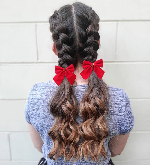 Cute Double Braid Look