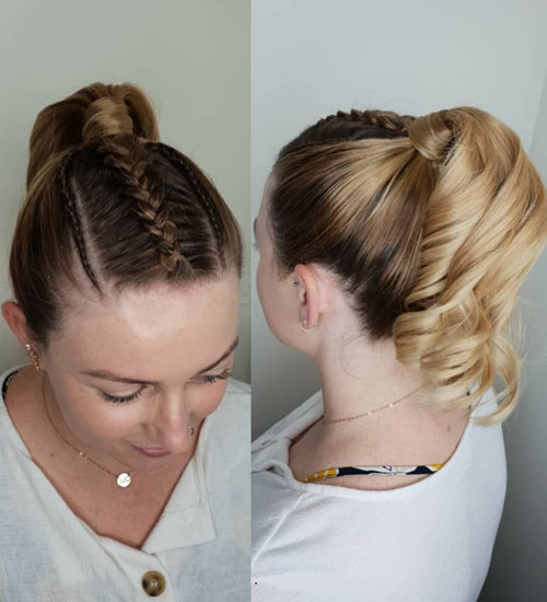 Top Braid Greasy Ponytail Idea