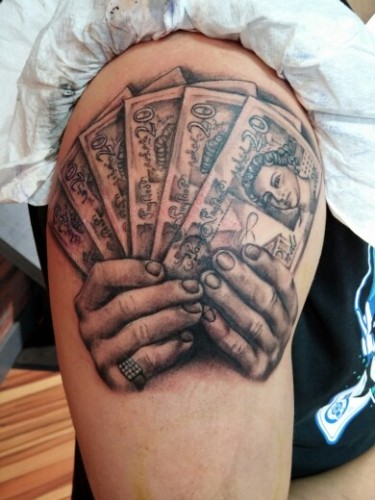 money sign tattoo