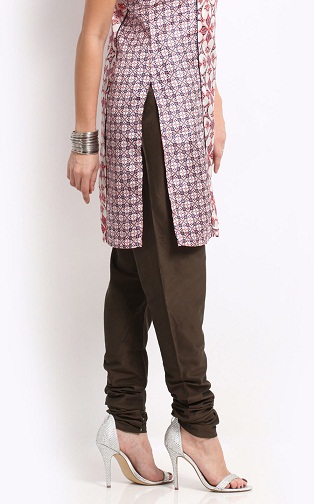 Silk Blend Churidar Pants
