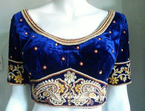 Satin round neck readymade blouse