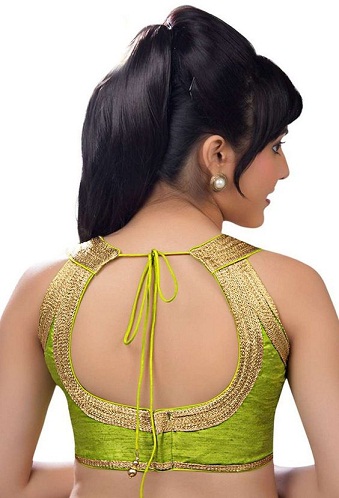 A Halter Neck Pot Back Neck Blouse