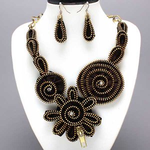 Necklace and Earrings Zipper Crafts