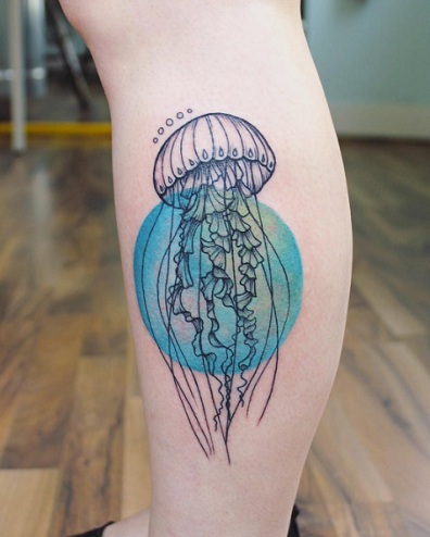 Geometric Style Jellyfish Tattoo