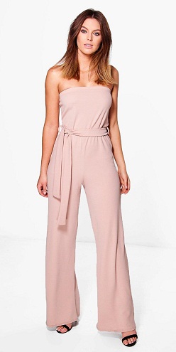 Strapless Warp belted Culotte Jumpsuit-8