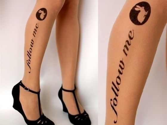 Tattoo Printed Tights Trend