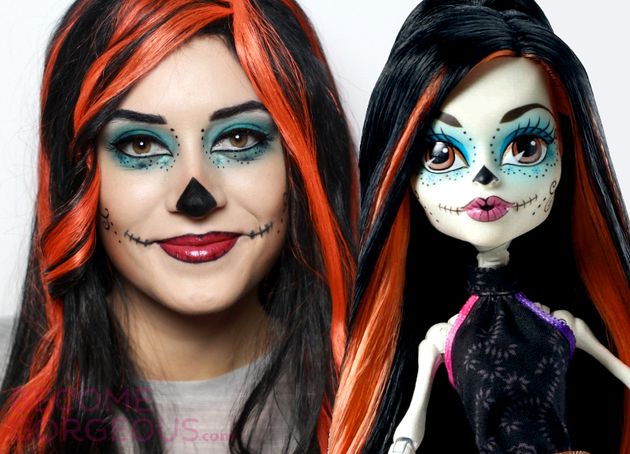 Skelita Calaveras Monster High Makeup Tutorial for Halloween