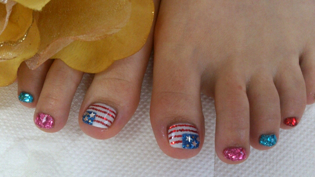 Fourth of July Nail Art and Toe Nail Designs