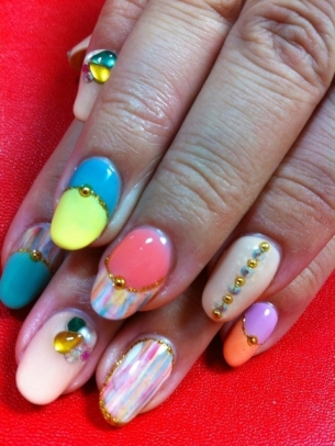 Color Mix Nail Art Ideas for Summer