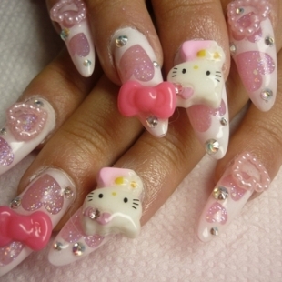 Hello Kitty Nail Art Designs