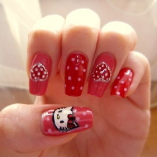 Hello Kitty Nail Art Designs