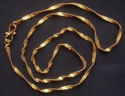 Flat gold plated chain