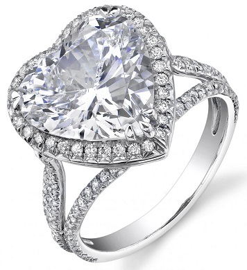 Heart shaped Diamond Ring with Pave Diamonds