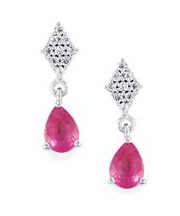 Pink sapphire drop earrings