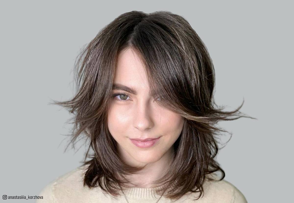 35 Coolest Shoulder-Length Hair with Curtain Bangs You've Gotta See