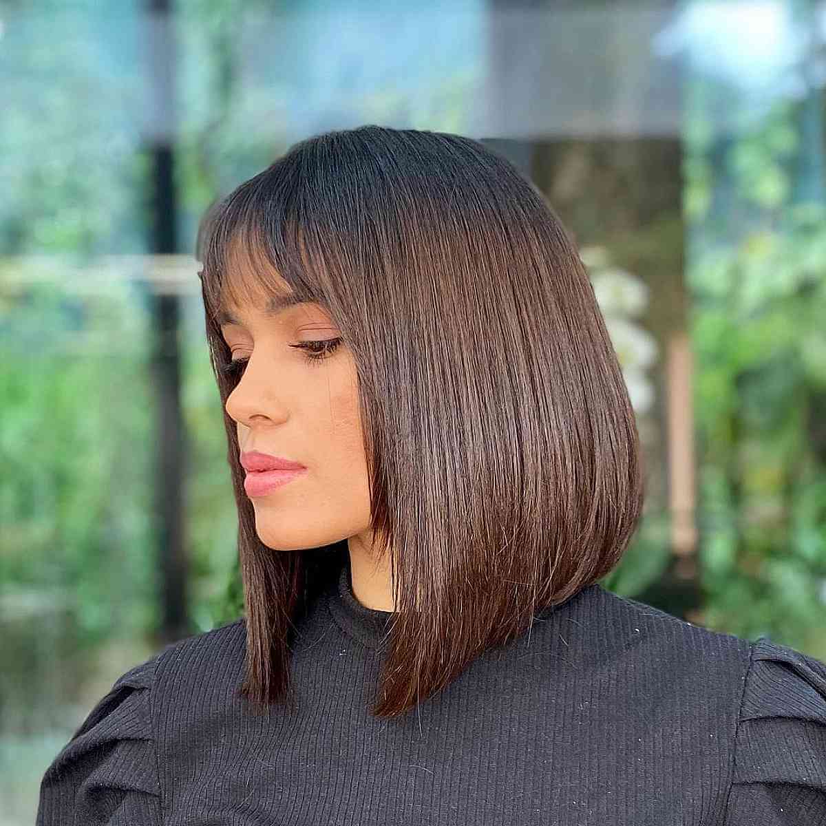 16 Examples of How to Get a Long Bob with Bangs for Thin Hair
