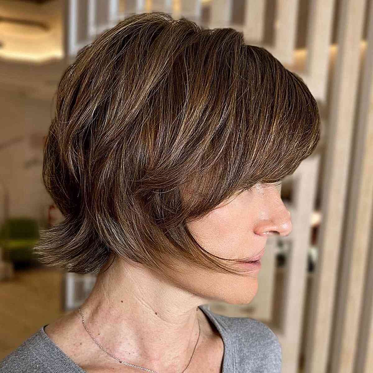 35+ Chic Short Layered Bob with Bangs for an Eye-Catching Crop