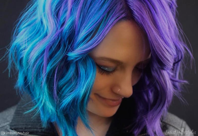 35 Incredible Examples of Blue and Purple Hair in 2023