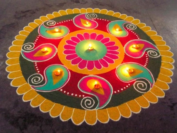 80+ Simple Rangoli Designs to Brighten Your Home 2025