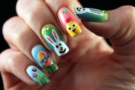 Easter Nail Art: 9 Simple Bunny and Egg Nail Designs Pics