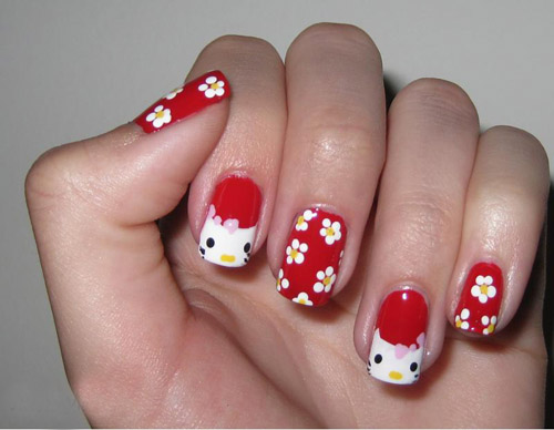 9 Cute and Easy Hello Kitty Nail Art Designs With Images | I Fashion Styles