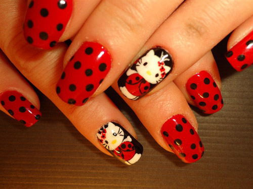 9 Cute and Easy Hello Kitty Nail Art Designs With Images | I Fashion Styles