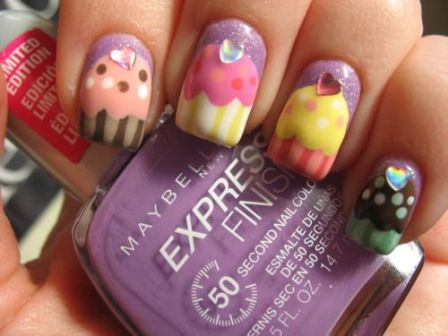 9 Beautiful Cupcake Nail Art Designs with Pictures | I Fashion Styles