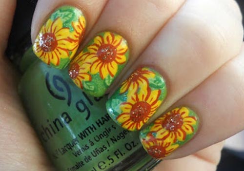 9 Best Sunflower Nail Art Designs with Pictures | I Fashion Styles