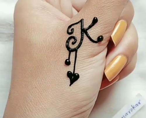 10 Inspiring K Letter Mehndi Designs Suitable for Anyone