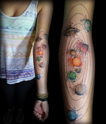 9 Wonderful Galaxy Tattoo Designs And Ideas