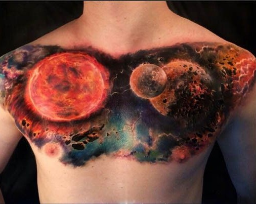 9 Wonderful Galaxy Tattoo Designs And Ideas