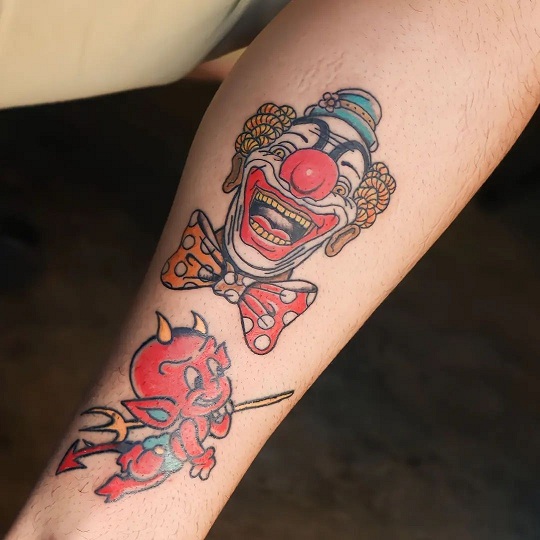 10+ Laughing and Creepy Clown Tattoo Designs | I Fashion Styles