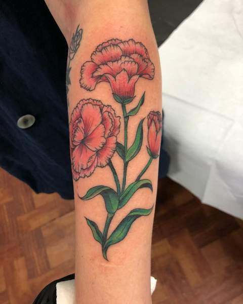 12 Expressive Carnation Flower Tattoos With Pictures In 2023