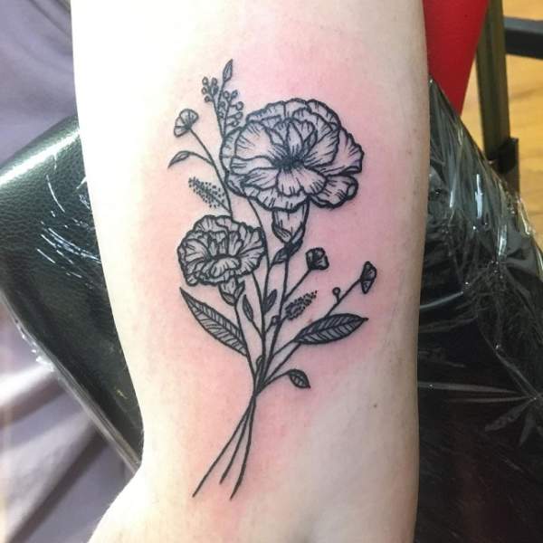 12 Expressive Carnation Flower Tattoos With Pictures In 2023