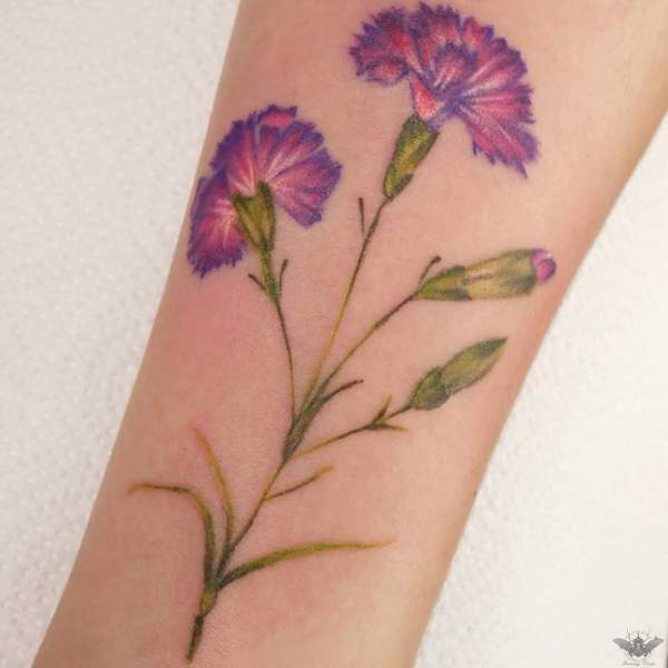 12 Expressive Carnation Flower Tattoos With Pictures In 2023