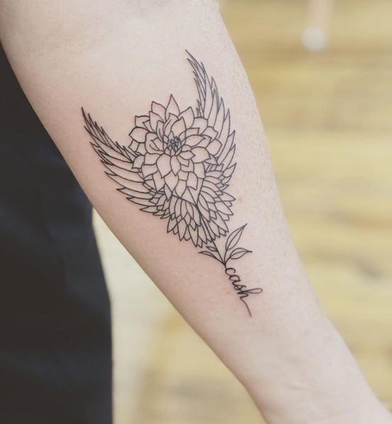 16 Awesome Dahlia Flower Tattoo Designs In 2023