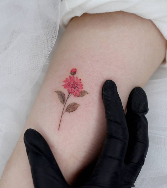 16 Awesome Dahlia Flower Tattoo Designs In 2023