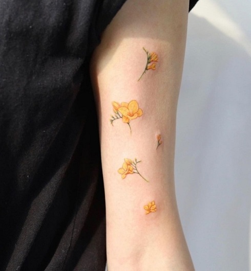 15 Freesia Flower Tattoo Designs That Make You Flip-In 2023
