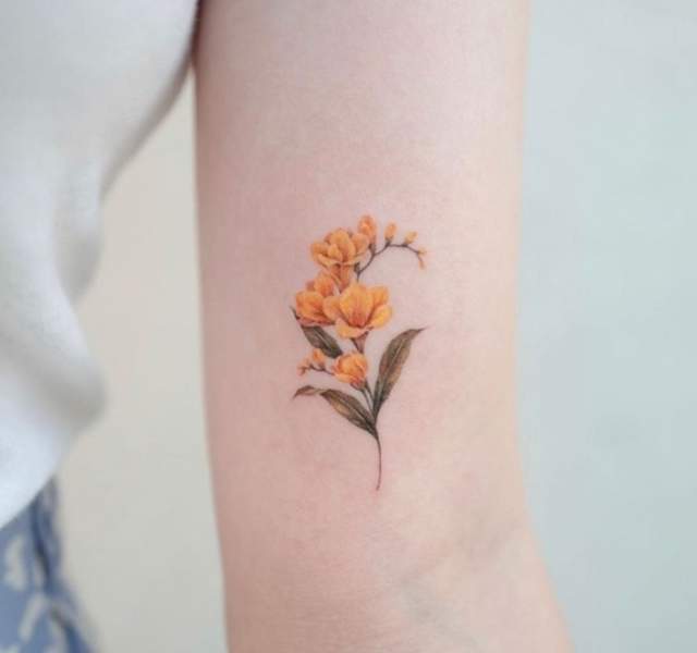 15 Freesia Flower Tattoo Designs That Make You Flip-In 2023