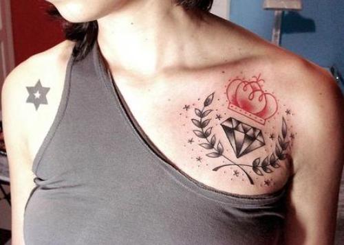 25 Brilliant Diamond Tattoo Designs for Men and Women