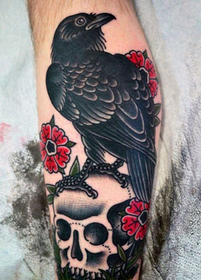 10+ Stylish and Traditional Crow Tattoo Designs | I Fashion Styles