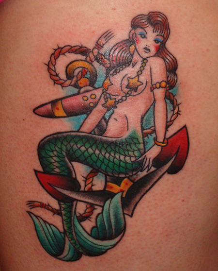 15 Simple and Traditional Mermaid Tattoo Designs