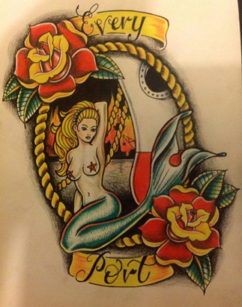 15 Simple and Traditional Mermaid Tattoo Designs