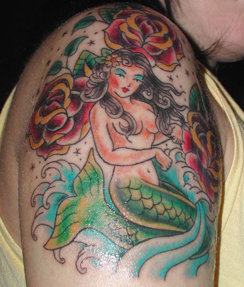 15 Simple and Traditional Mermaid Tattoo Designs