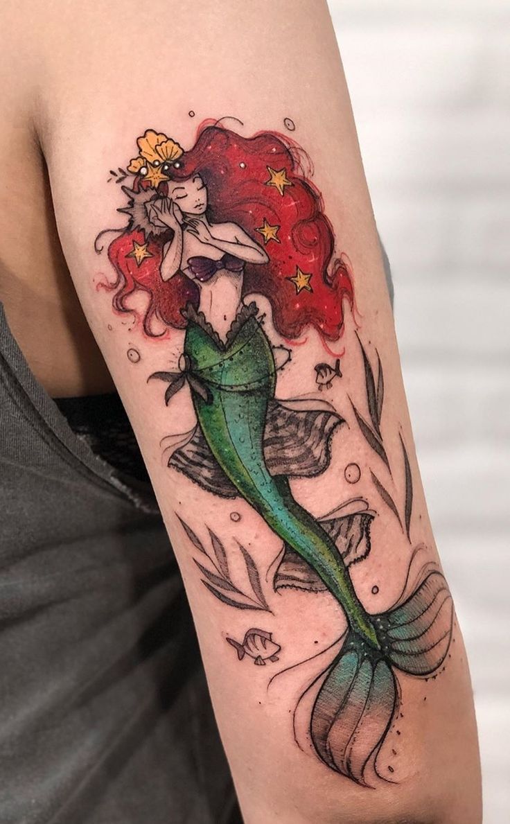 15 Simple and Traditional Mermaid Tattoo Designs