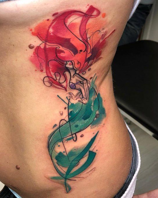 15 Simple and Traditional Mermaid Tattoo Designs