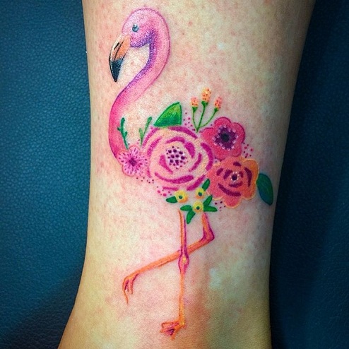 10 Stylish and Stunning Flamingo Bird Tattoo Designs