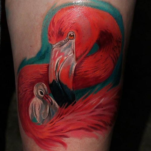 10 Stylish and Stunning Flamingo Bird Tattoo Designs