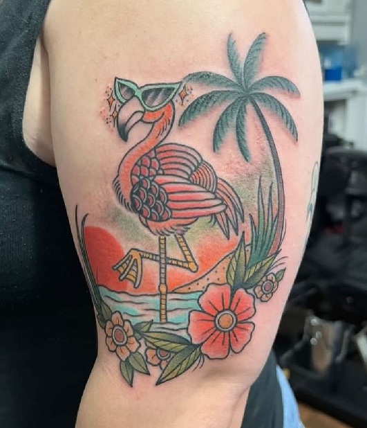 10 Stylish and Stunning Flamingo Bird Tattoo Designs