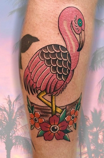 10 Stylish and Stunning Flamingo Bird Tattoo Designs